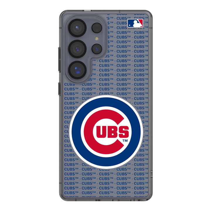 Chicago Cubs Text Backdrop Clear Phone Case for Samsung Galaxy Phone Cases Keyscaper
