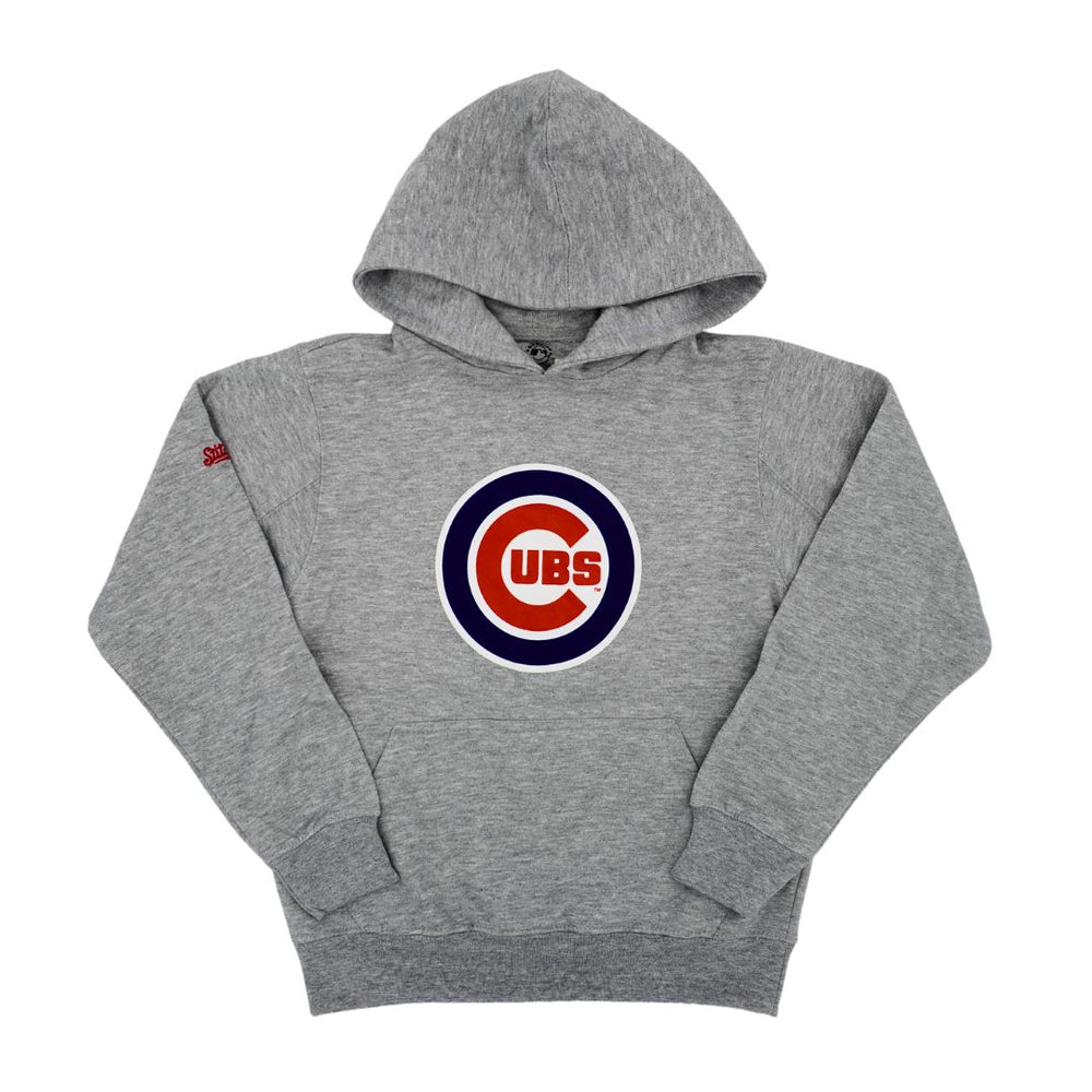 Chicago Cubs Logo Youth Hoodie in Gray by Dynasty Apparel Sweatshirt DYNASTY APPAREL