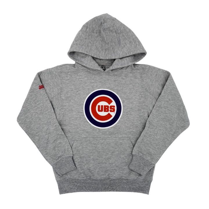 Chicago Cubs Logo Youth Hoodie in Gray by Dynasty Apparel Sweatshirt DYNASTY APPAREL