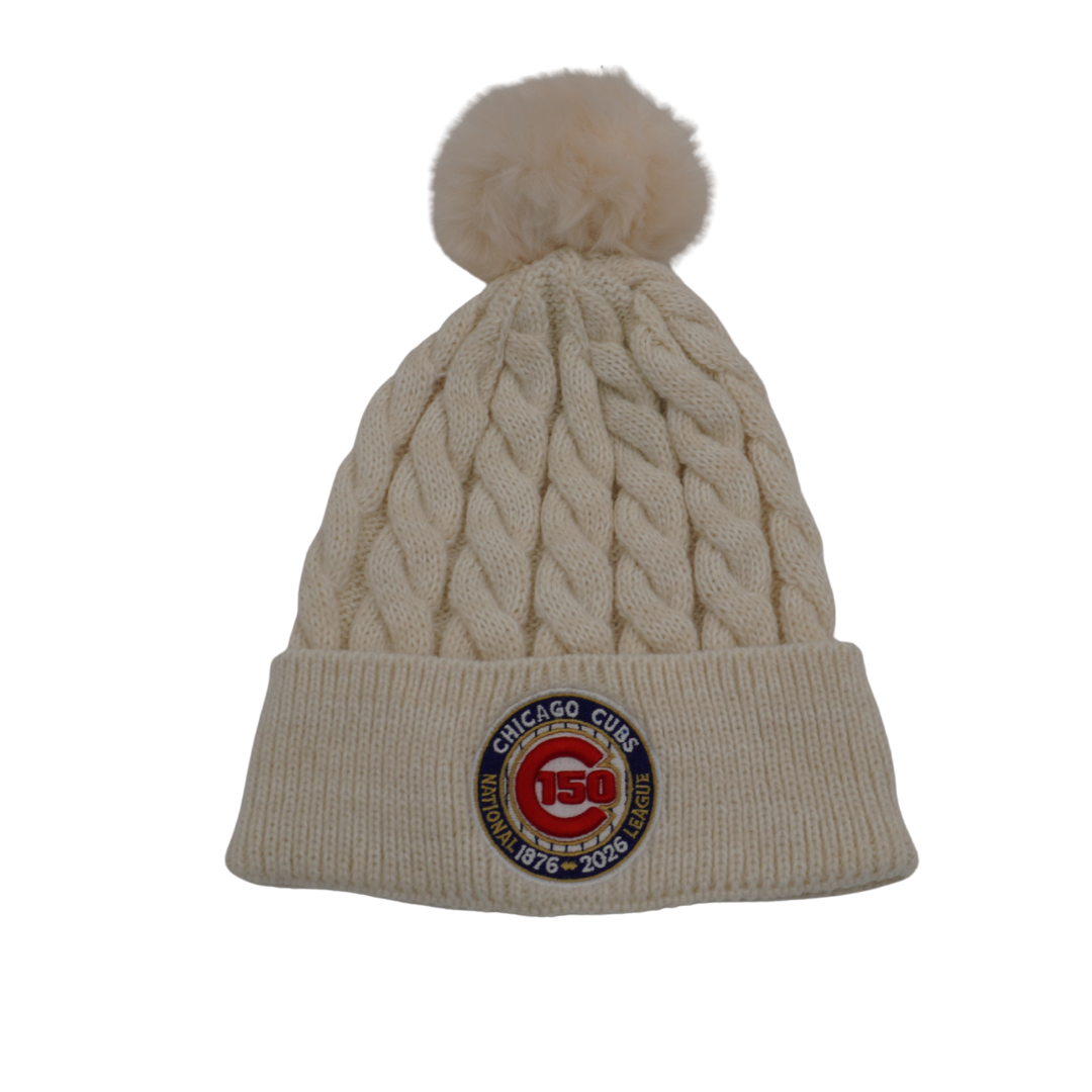 Chicago Cubs 150th Anniversary Cable Knit Beanie by New Era Knit Cap NEW ERA CAP COMPANY
