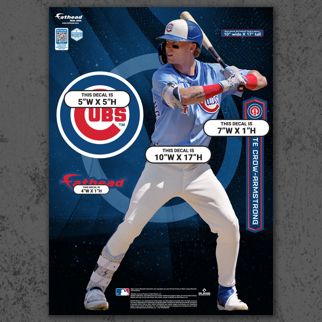 Pete Crow-Armstrong - RealBig Alternate Jersey Collection - Official MLB - Chicago Cubs - Reusable Vinyl Wall Decals Vinyl Die-Cut Character UNASSIGNED