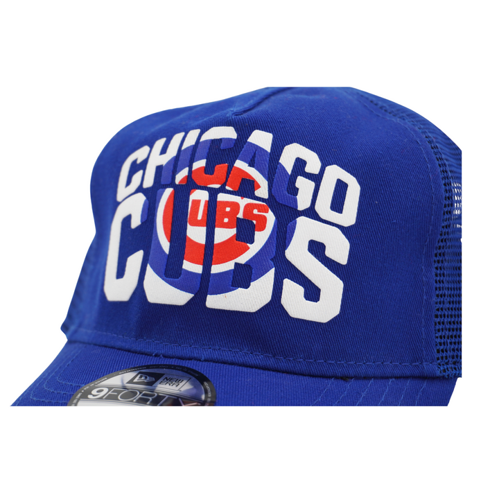 Chicago Cub Logo Chalk Trucker 9Forty Royal Toddler Cap by New Era