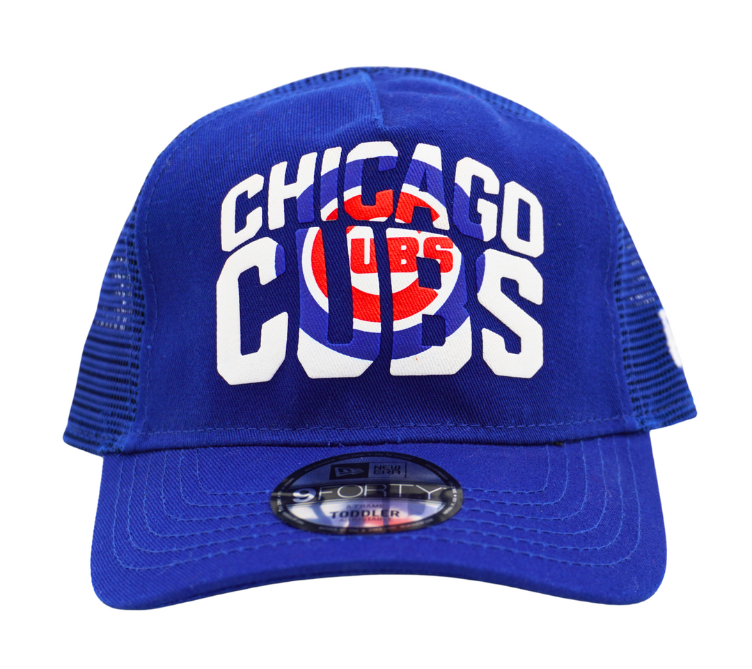 Chicago Cub Logo Chalk Trucker 9Forty Royal Toddler Cap by New Era