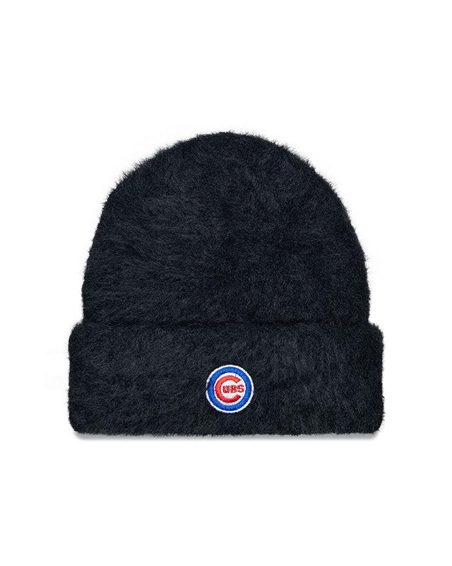 CHICAGO CUBS NEW ERA C LOGO FUZZY BLACK KNIT