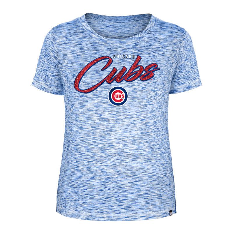 CHICAGO CUBS NEW ERA WOMEN'S C LOGO SPACE BLUE TEE