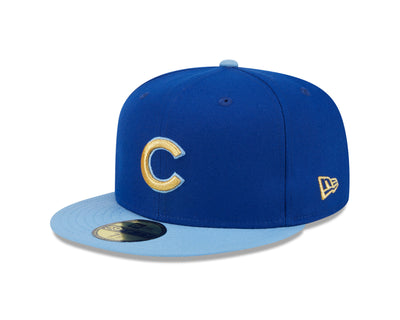 CHICAGO CUBS NEW ERA GOLD C LOGO TWO TONE 59FIFTY CAP
