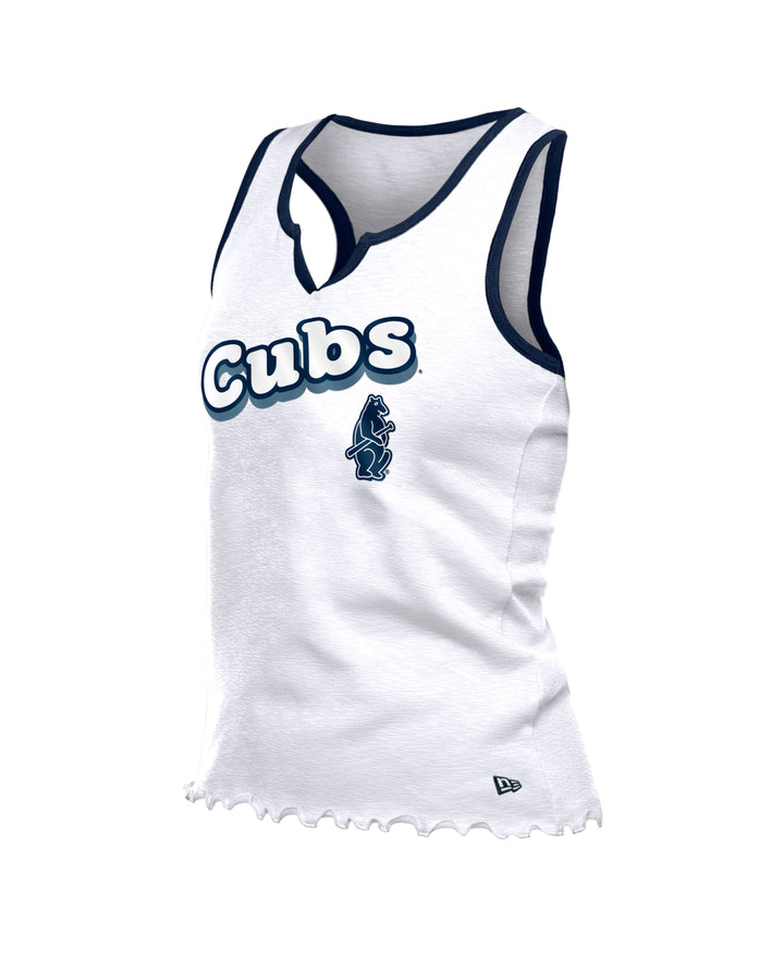 Chicago Cubs 1914 Women's White Notch Tank by New Era Women's Tank Top NEW ERA CAP COMPANY
