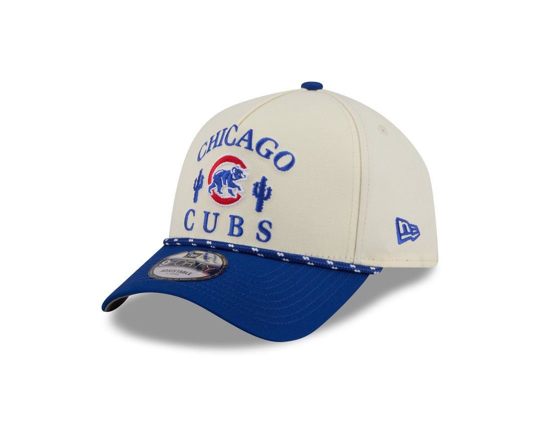 Chicago Cubs Walking Bear Cactus White Rope Strapback Cap by New Era - Ivy Shop