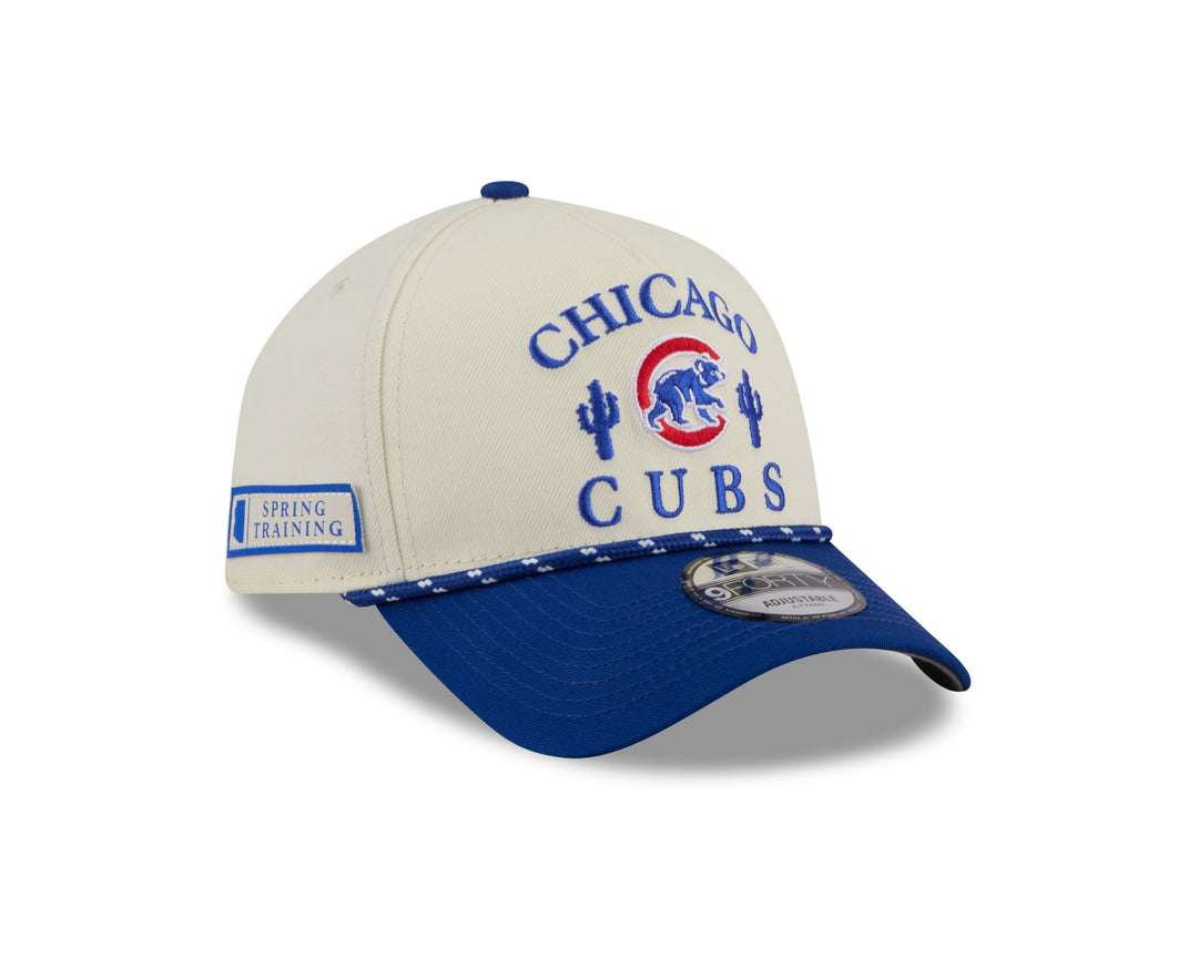 Chicago Cubs Walking Bear Cactus White Rope Strapback Cap by New Era - Ivy Shop