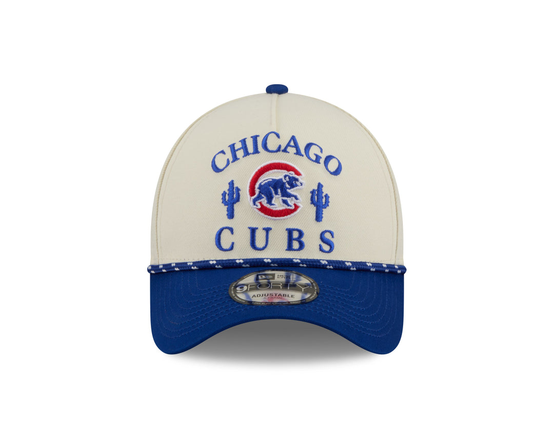Chicago Cubs Walking Bear Cactus White Rope Strapback Cap by New Era - Ivy Shop