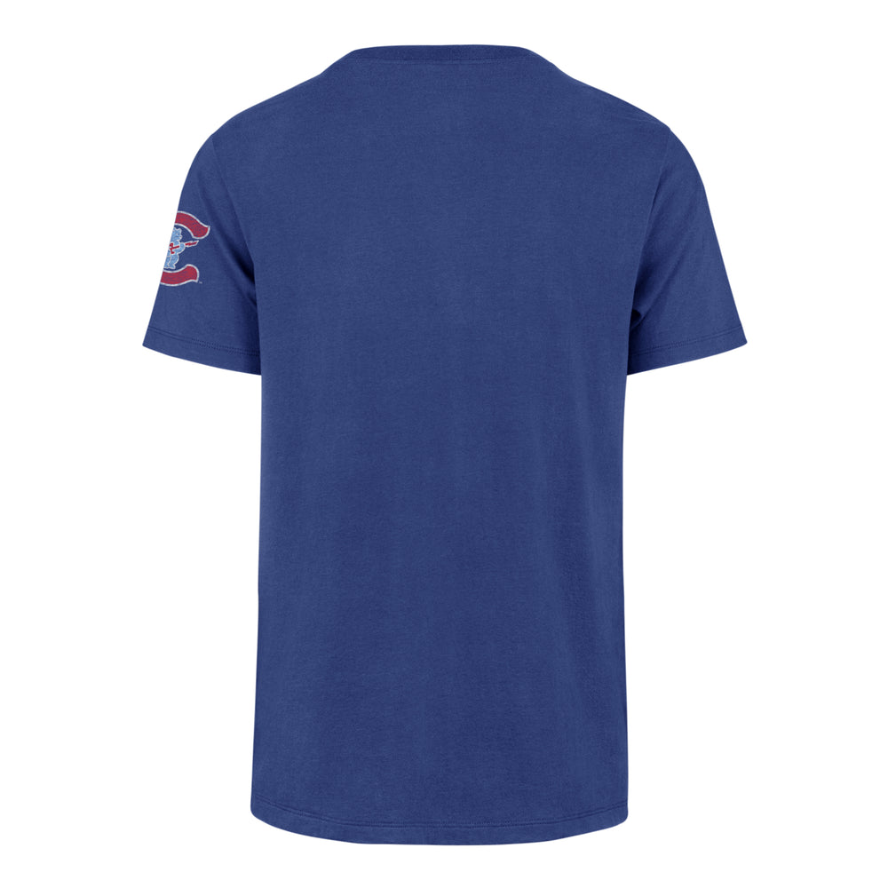 Chicago Cubs Blues Alt Script C Bear Sleeve Royal Unisex Tee by '47 Brand Short Sleeve Tees '47 BRAND