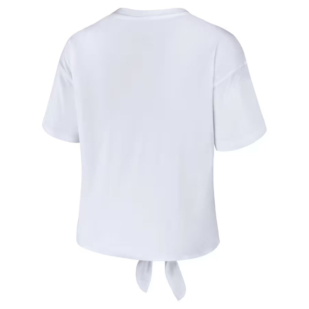CHICAGO CUBS WEAR BY ERIN ANDREWS WOMEN'S 1984 LOGO TIE FRONT TEE