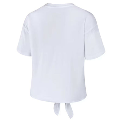 CHICAGO CUBS WEAR BY ERIN ANDREWS WOMEN'S 1984 LOGO TIE FRONT TEE