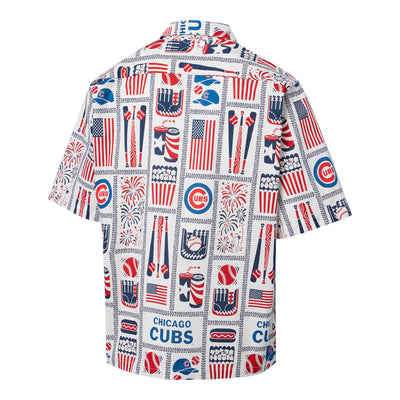 CHICAGO CUBS REYN SPOONER MEN'S AMERICANA WHITE HAWAIIAN SHIRT