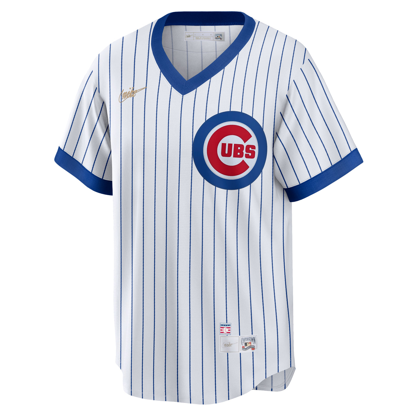 CHICAGO CUBS NIKE MEN'S BULLSEYE PINSTRIPE DAWSON V-NECK