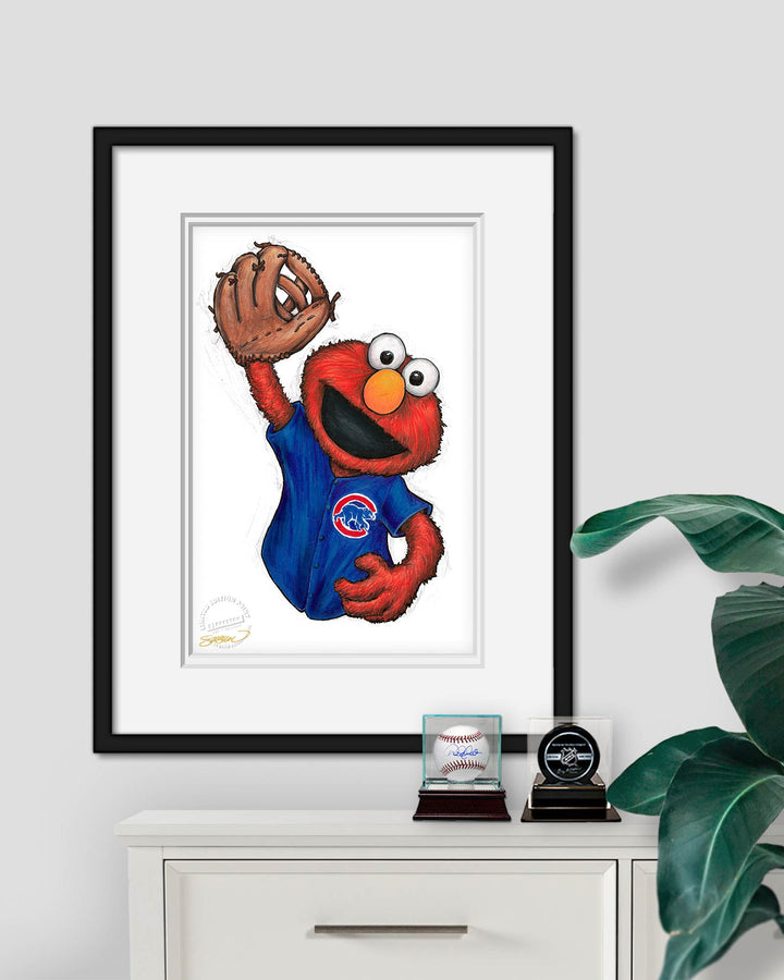 ELMO x MLB Cubs Art Print by S. Preston Art + Designs Art Print S. Preston Art + Designs