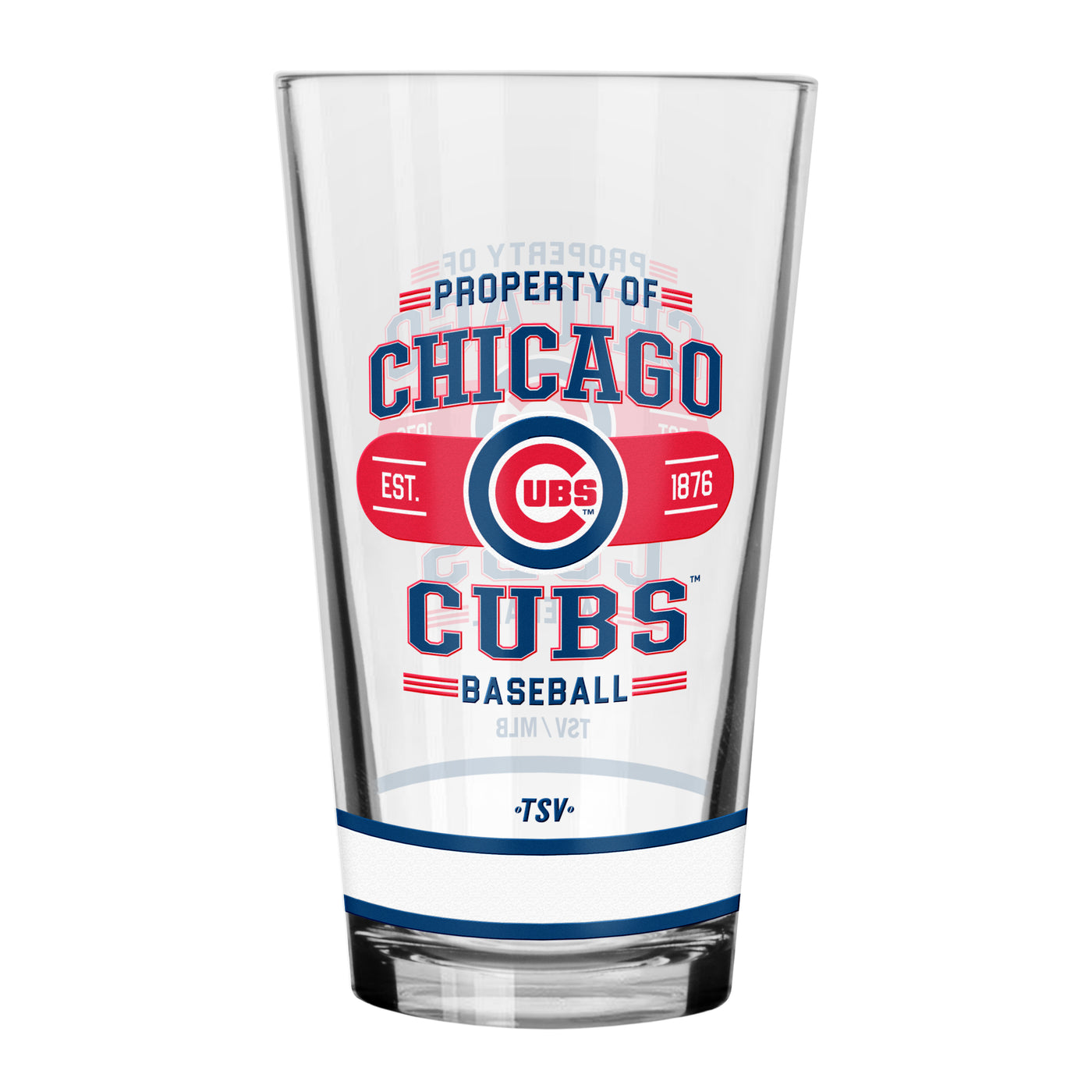 CHICAGO CUBS BULLSEYE LOGO PROPERTY OF PINT GLASS