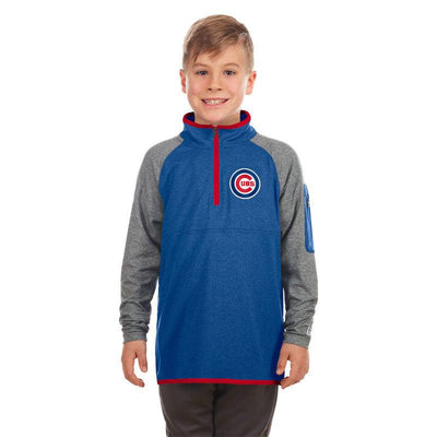 CHICAGO CUBS NEW ERA YOUTH BULLSEYE 1/4 ZIP PULLOVER