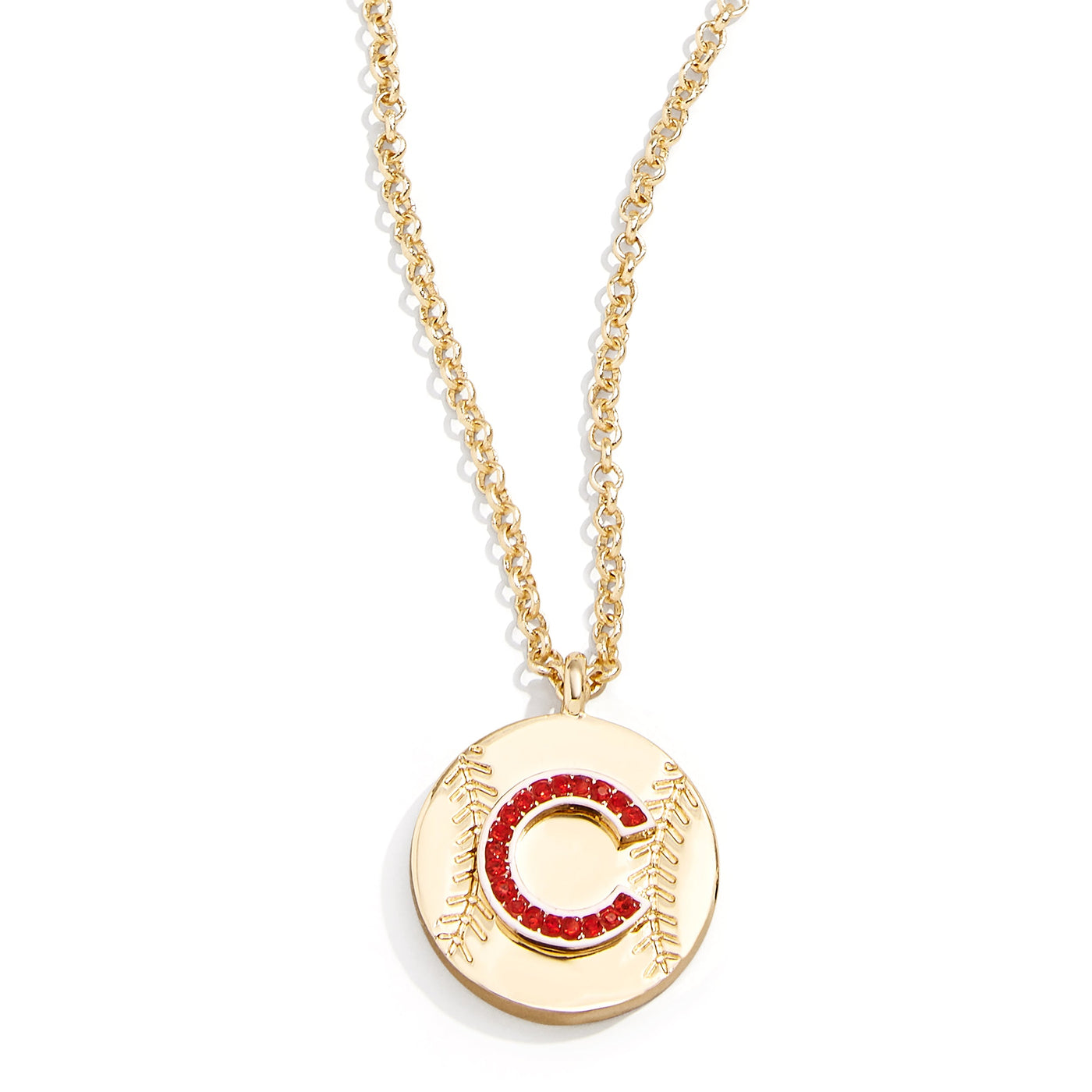 CHICAGO CUBS BAUBLE BAR BASEBALL PENDANT NECKLACE