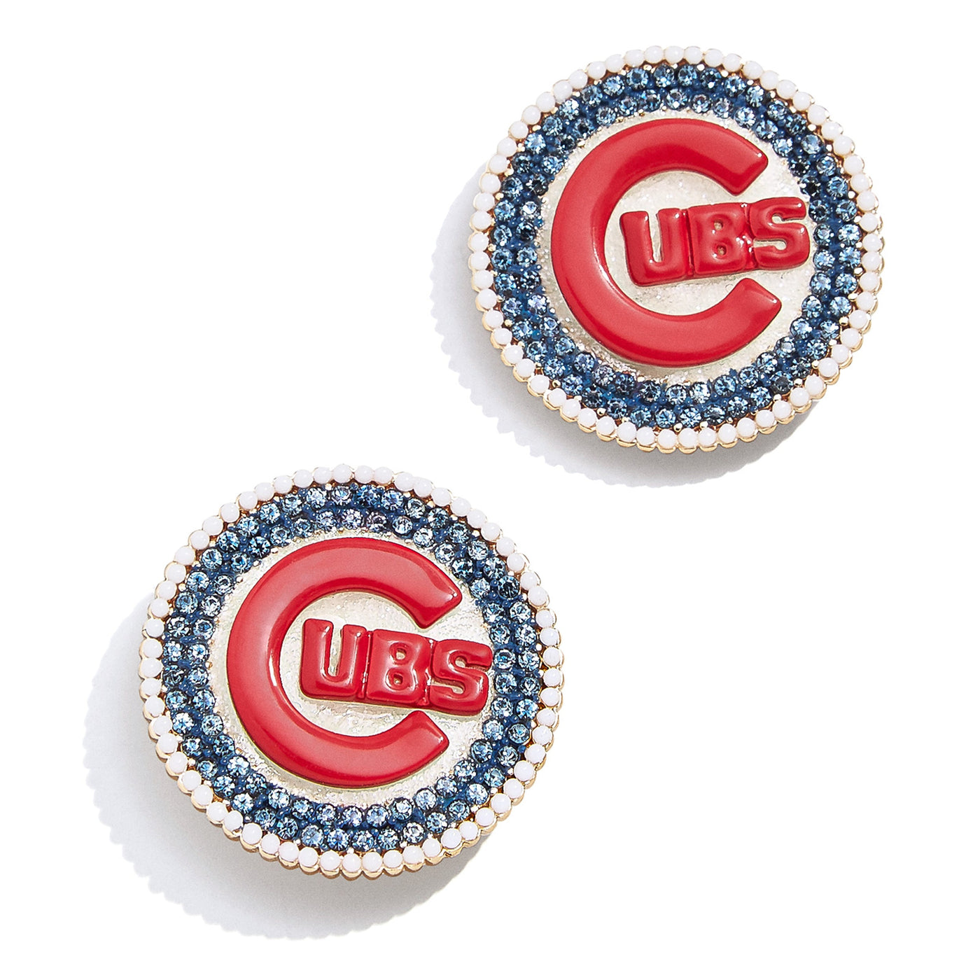 CHICAGO CUBS BAUBLE BAR BULLSEYE BLUE AND RED STUD EARRINGS