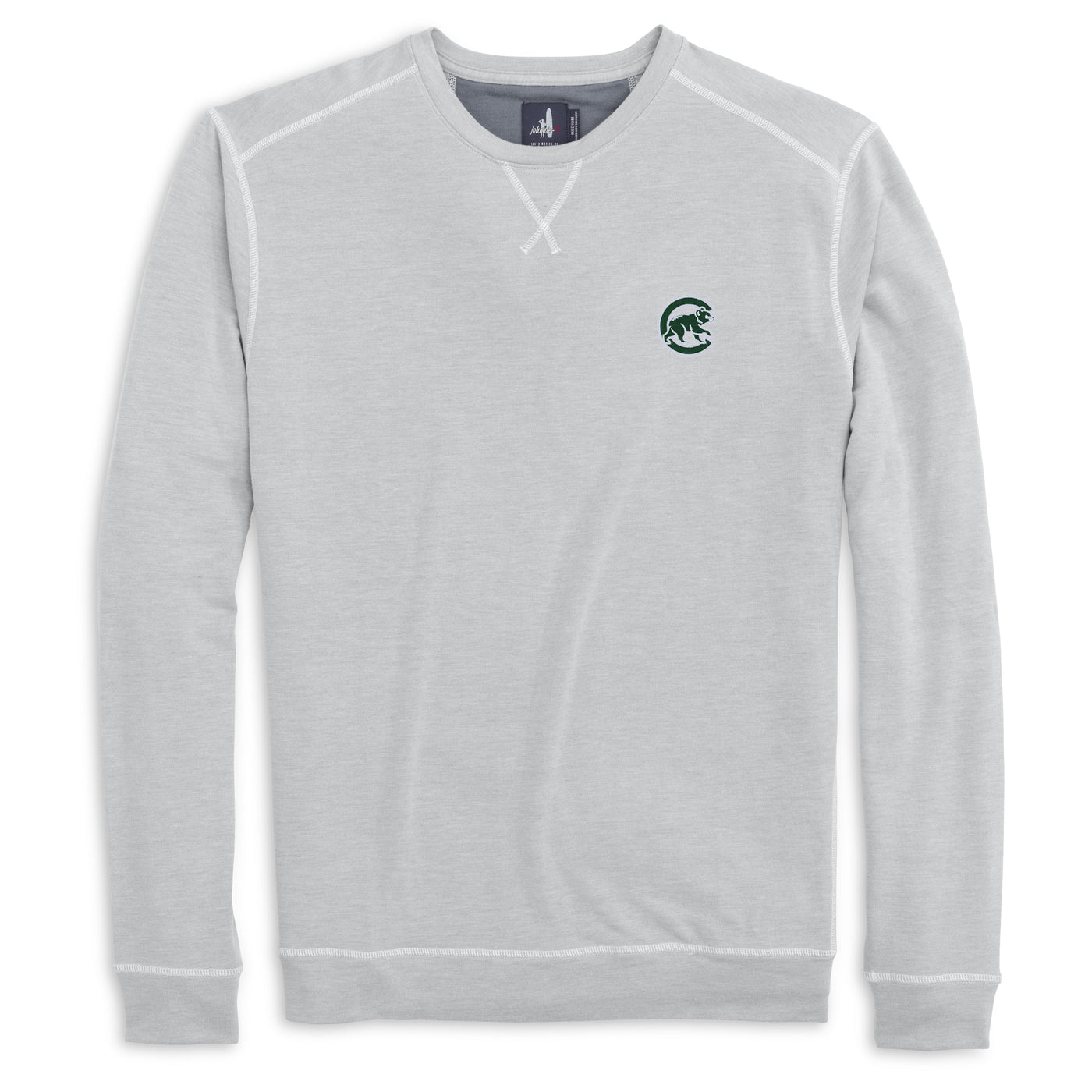 CHICAGO CUBS JOHNNIE O MEN'S WALKING BEAR ARCHER GREY CREW NECK SWEATER