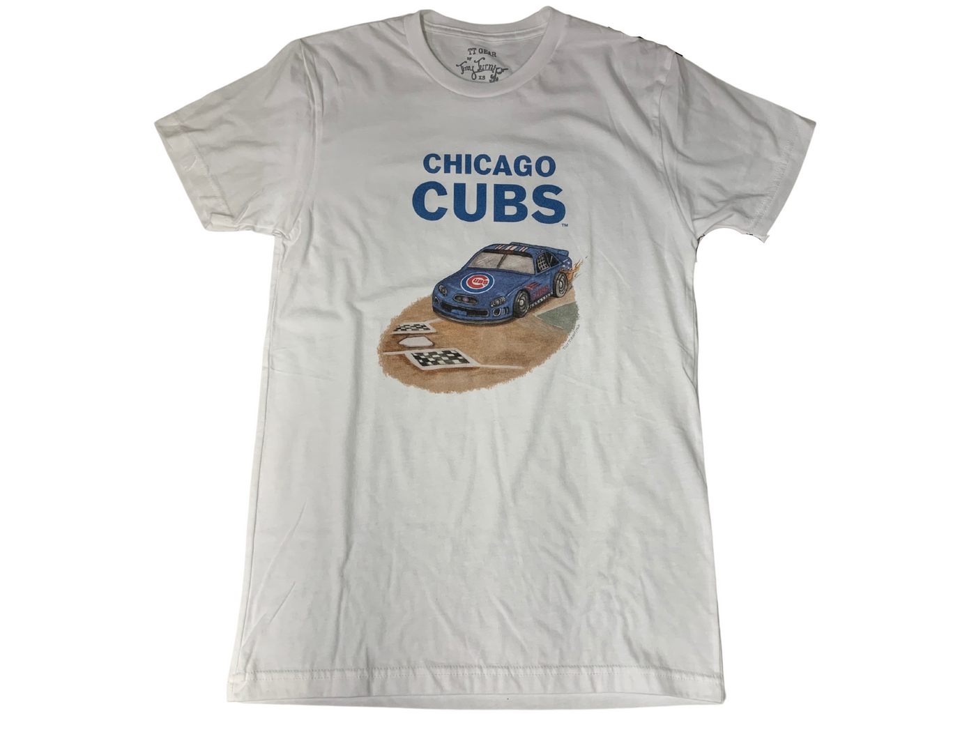 CHICAGO CUBS TINY TURNIP UNISEX RACE WHITE TEE