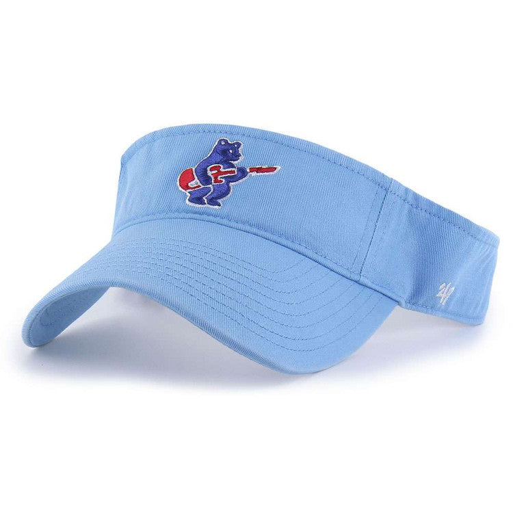 Chicago Cubs Blues Bear Clean Up Visor in Light Blue by &