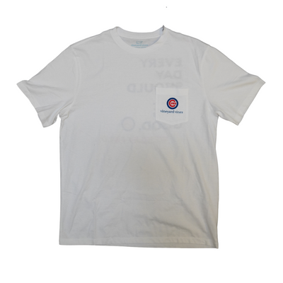 CHICAGO CUBS WRIGLEY FIELD VINEYARD VINES MEN'S WHITE TEE