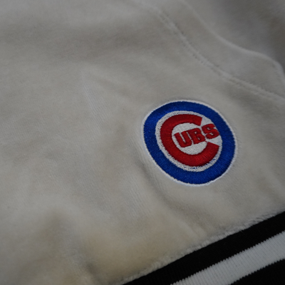CHICAGO CUBS LUSSO WOMEN'S CREAM VELOUR HOODIE