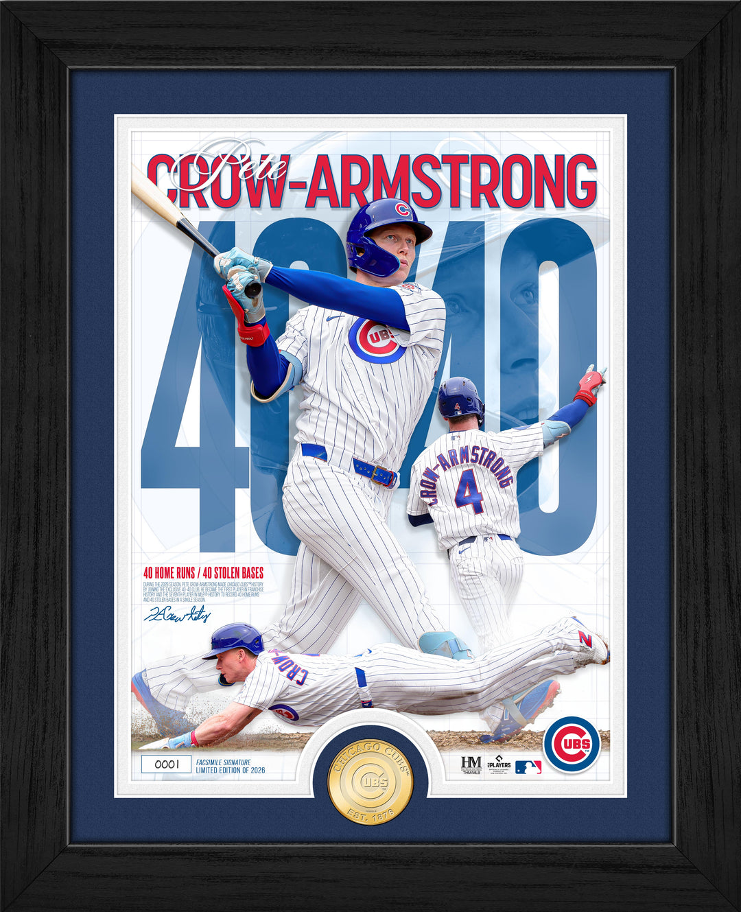 Chicago Cubs Pete Crow-Armstrong 40-40 Bronze Coin Photo Mint Collectibles Ivy Shop