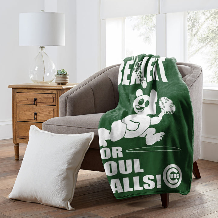 Chicago Cubs "Be Alert for Foul Balls!" Throw Blanket Blankets WINCRAFT INCORPORATED
