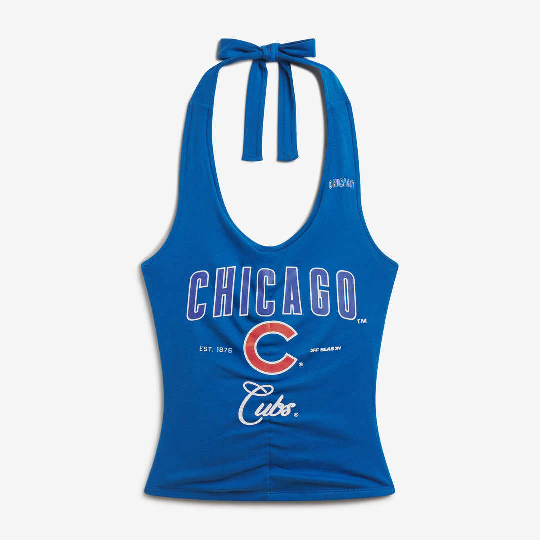 TNW CUB LOGO RUCHED HALTER TOP - 8/15 OFF SEASON