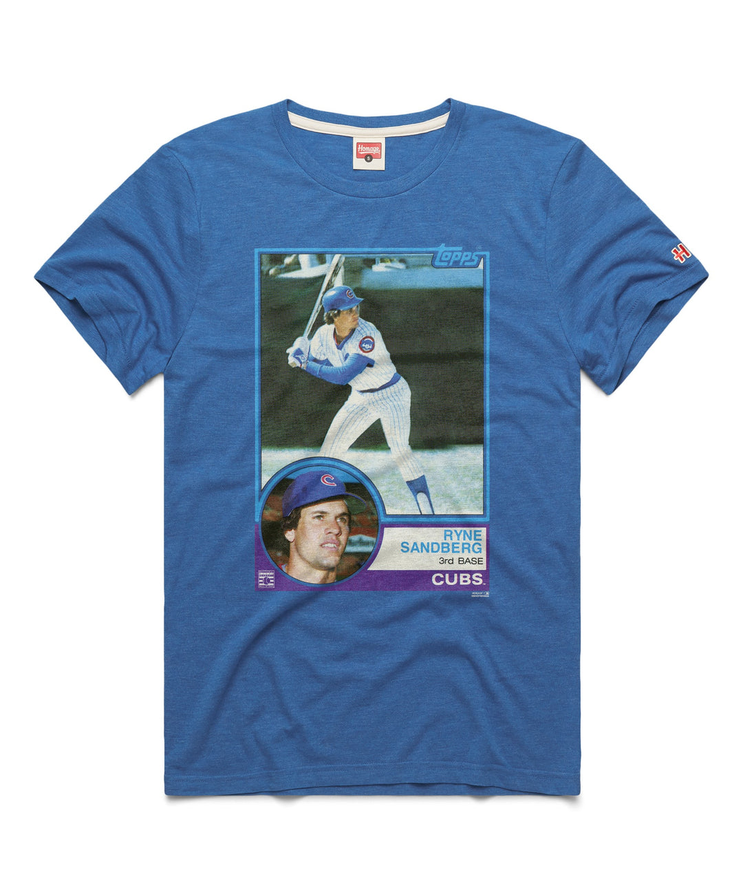Chicago Cubs Homage Men's Sandberg Rookie Card Tee by Homage Short Sleeve Tees HOMAGE