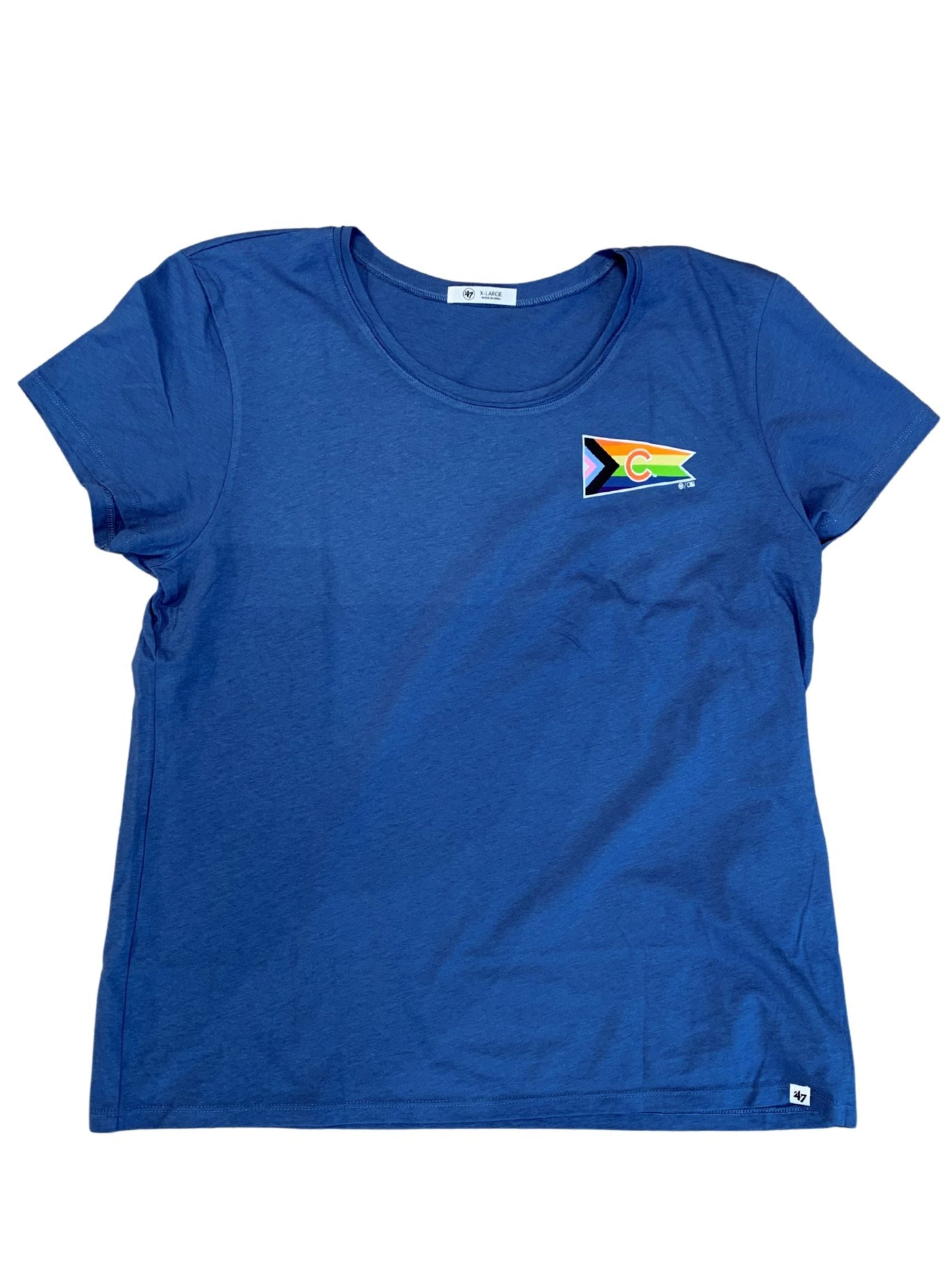 CHICAGO CUBS '47 LADIES CADET BLUE PRIDE TEE