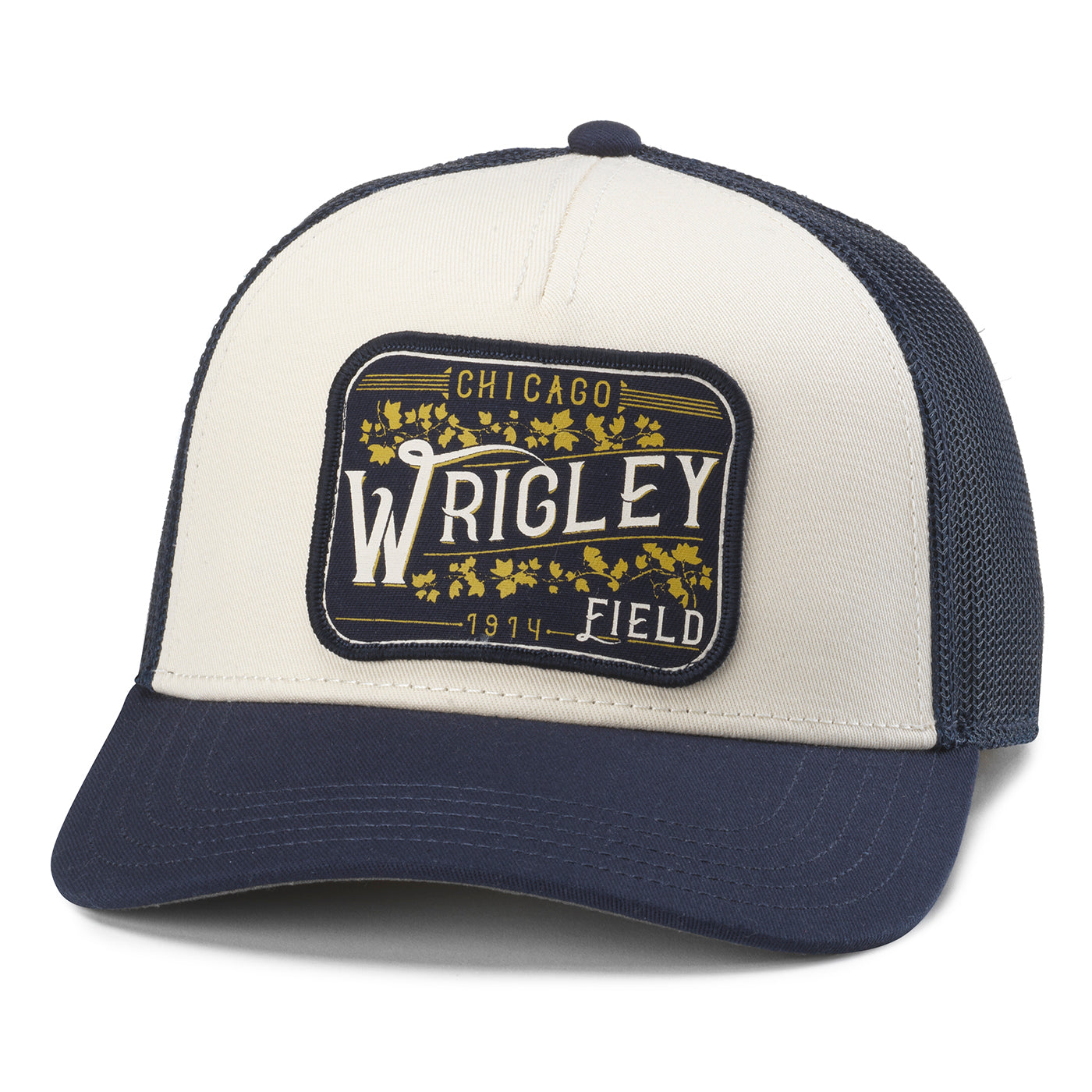 WRIGLEY FIELD AMERICAN NEEDLE IVY PATCH NAVY TRUCKER CAP