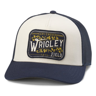 WRIGLEY FIELD AMERICAN NEEDLE IVY PATCH NAVY TRUCKER CAP
