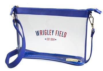 WRIGLEY FIELD CLEAR ROYAL LINED CROSSBODY BAG