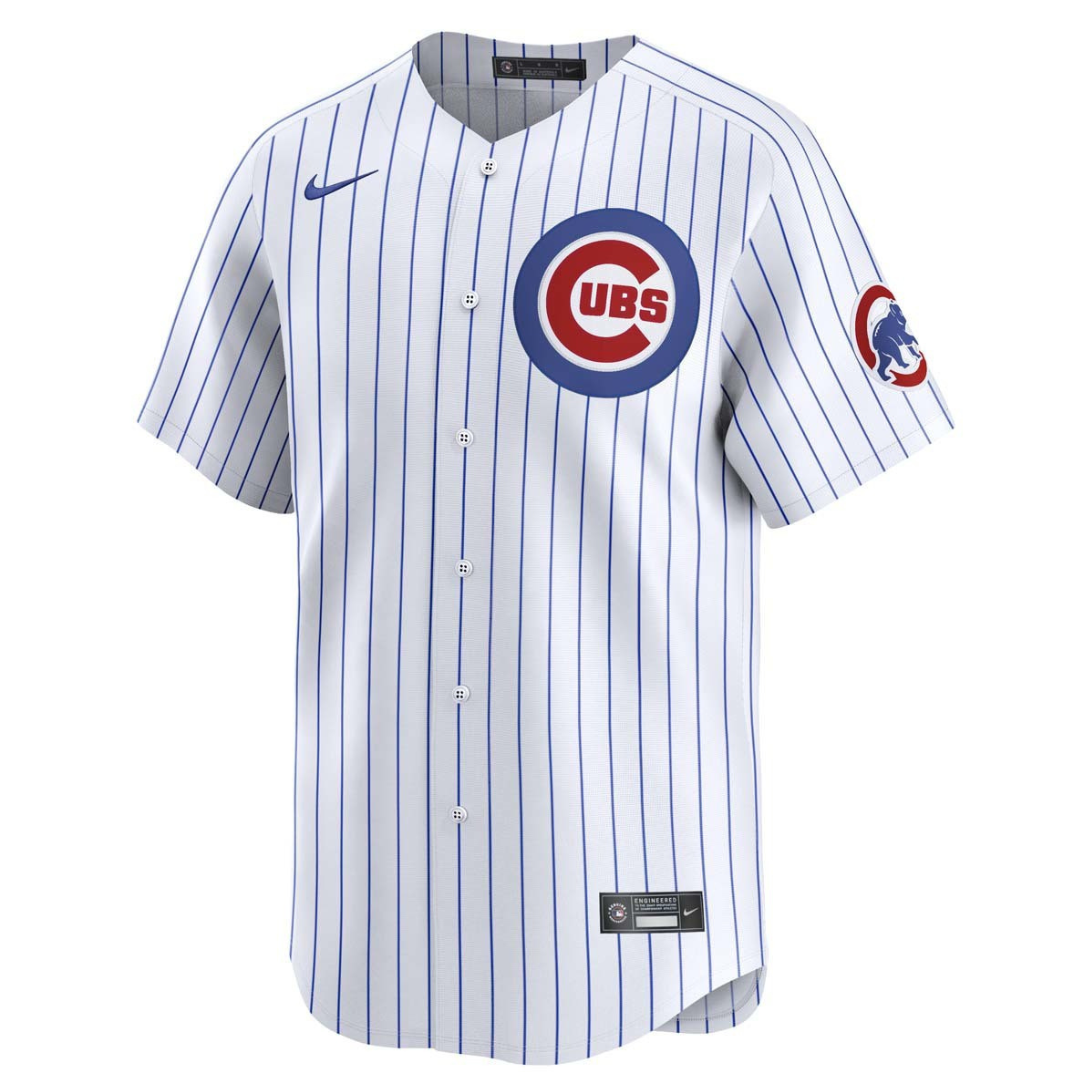 CHICAGO CUBS MEN'S IAN HAPP HOME LIMITED PINSTRIPE HOME JERSEY
