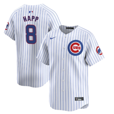 CHICAGO CUBS MEN'S IAN HAPP HOME LIMITED PINSTRIPE HOME JERSEY