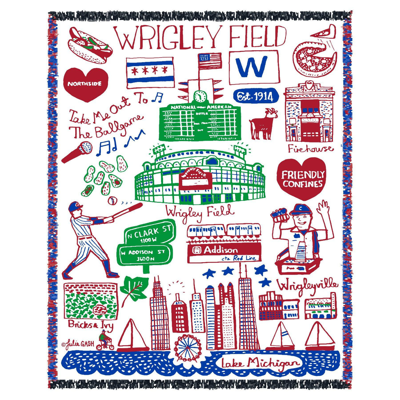 JULIA GASH x WRIGLEY FIELD WOVEN BLANKET - Ivy Shop