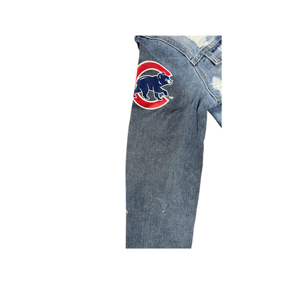 CHICAGO CUBS TINY TURNIP WOMEN'S 90S LOGOS DENIM JACKET