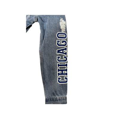 CHICAGO CUBS TINY TURNIP WOMEN'S 90S LOGOS DENIM JACKET