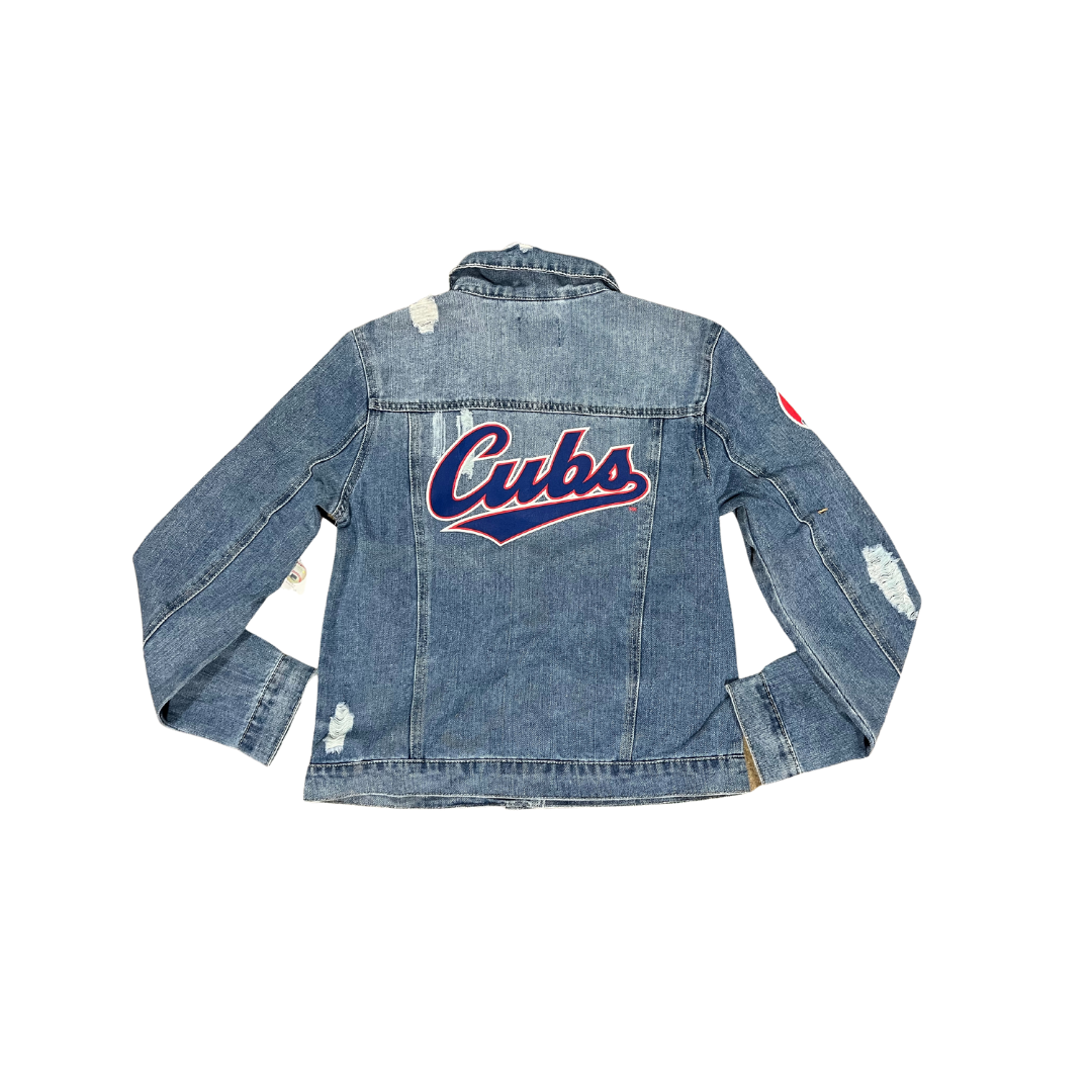 CHICAGO CUBS TINY TURNIP WOMEN'S 90S LOGOS DENIM JACKET