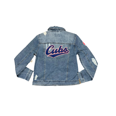 CHICAGO CUBS TINY TURNIP WOMEN'S 90S LOGOS DENIM JACKET