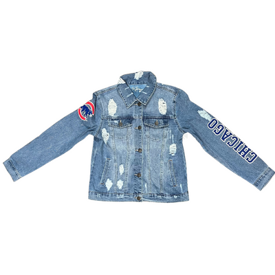 CHICAGO CUBS TINY TURNIP WOMEN'S 90S LOGOS DENIM JACKET
