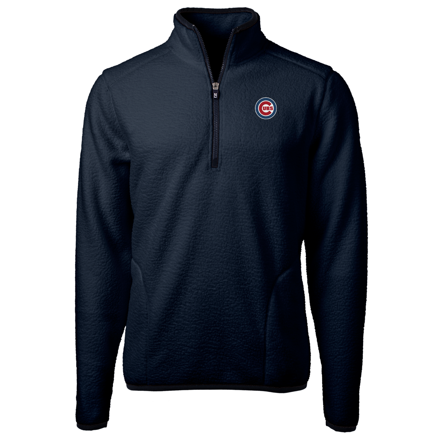 CHICAGO CUBS CUTTER & BUCK MEN'S CASCADE NAVY PARTIAL ZIP