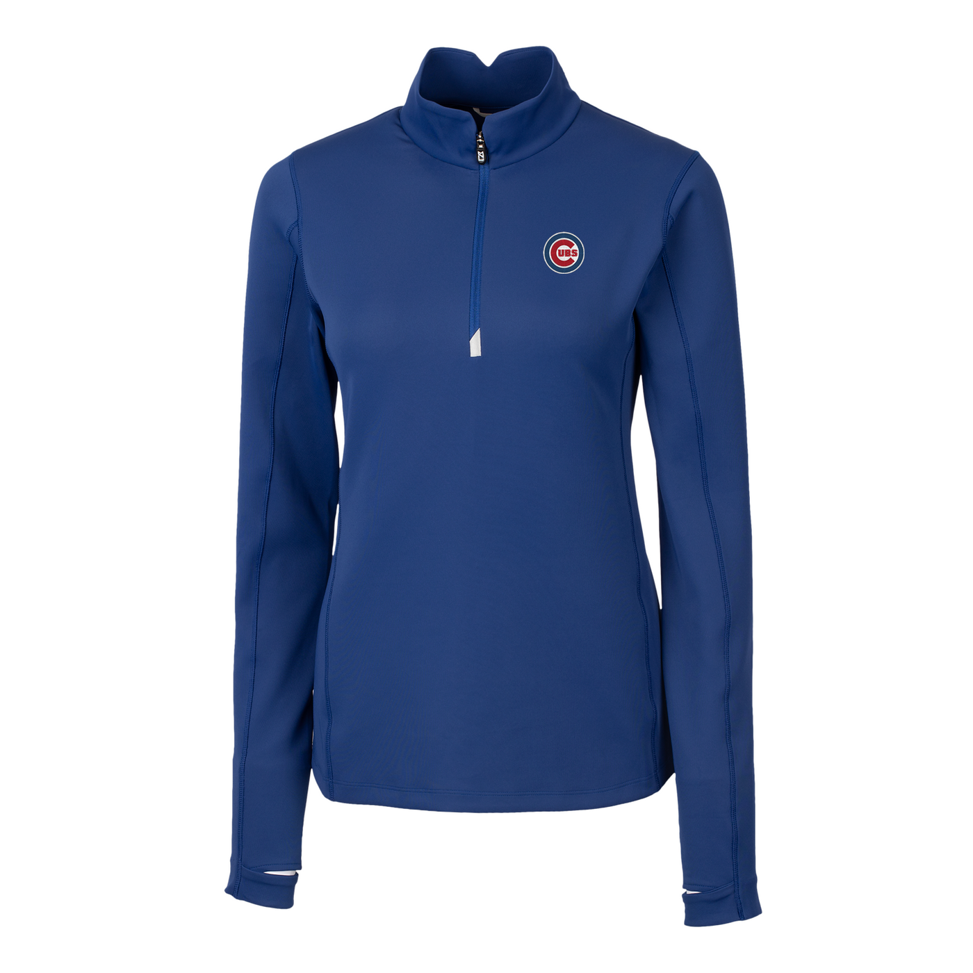 CHICAGO CUBS CUTTER & BUCK WOMEN'S TRAVERSE BLUE PARTIAL ZIP