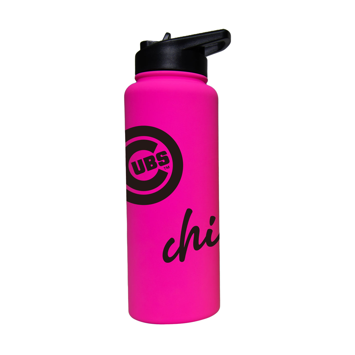 CHICAGO CUBS LOGO BRAND ELECTRIC PINK WATER BOTTLE