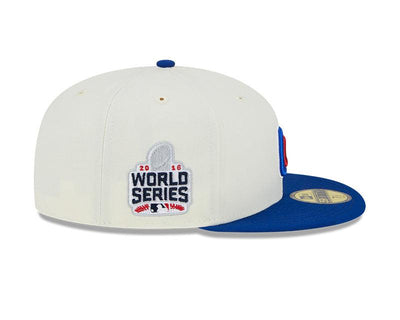 CHICAGO CUBS NEW ERA BULLSEYE RETRO FIT WORLD SERIES 2016 PATCH CAP