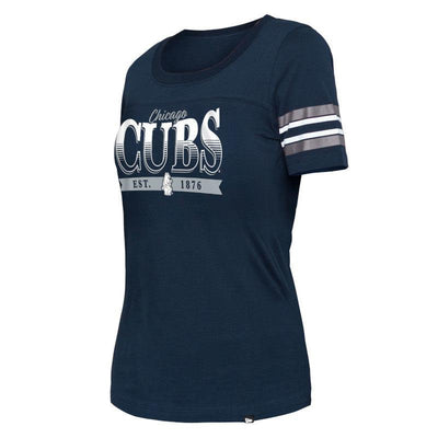 CHICAGO CUBS NEW ERA WOMEN'S 1914 FAIRWAY NAVY TEE